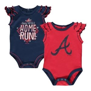 Atlanta Braves Shining All-Star 2-Pack Bodysuit Set| Size 0-3M